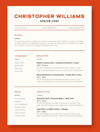 Canadian Standard CV Sample 1